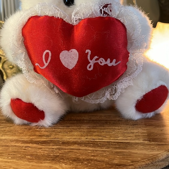 Royal Plush I Love You Heart Bear with White Lace ~ 6” of Cuteness ❤️ Vintage 🧸 - Picture 3 of 16